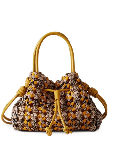  Borbonese Mini The Nest Woven Drawstring Tote Bag - Amarillo 