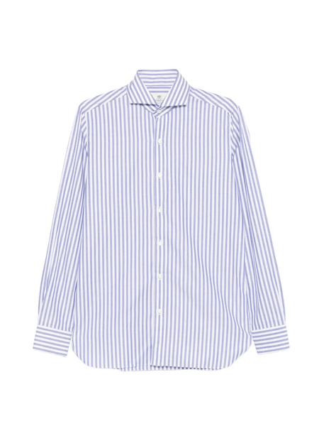  Borrelli Camisa A Rayas De Algodón - Azul 