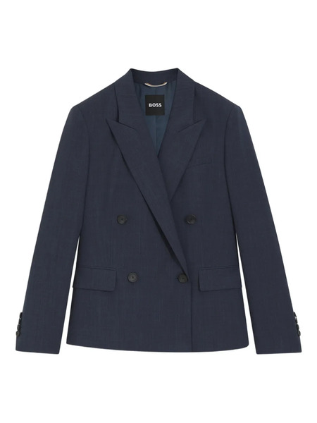  Boss Blazer Con Doble Botonadura - Azul 