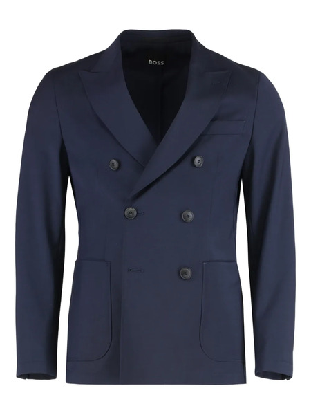  Boss Blazer Con Doble Botonadura - Azul 