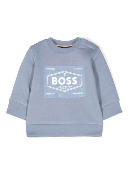  Boss Kidswear Sudadera Con Logo Estampado - Azul 