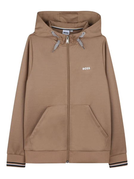  Boss Kidswear Sudadera De Algodón Con Capucha Y Logo - Marrón 