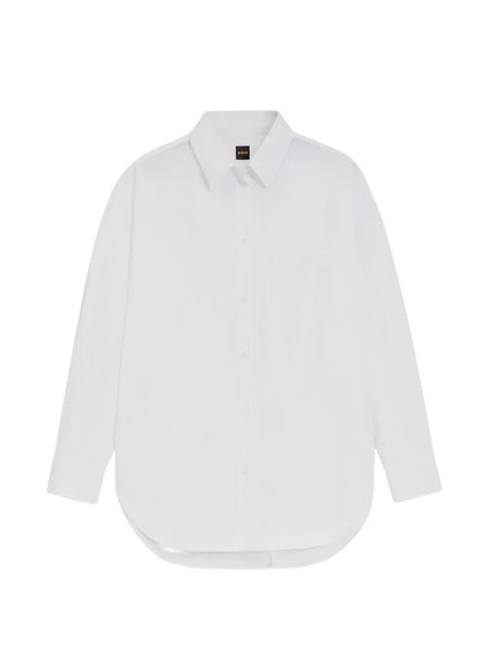 Boss Logo-embroidered Oversized Shirt - Blanco 
