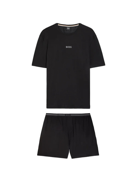  Boss Pijama Con Logo Estampado - Negro 