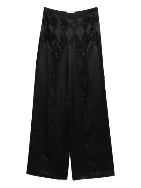  Botsi Pantalones Con Panel De Encaje - Negro 