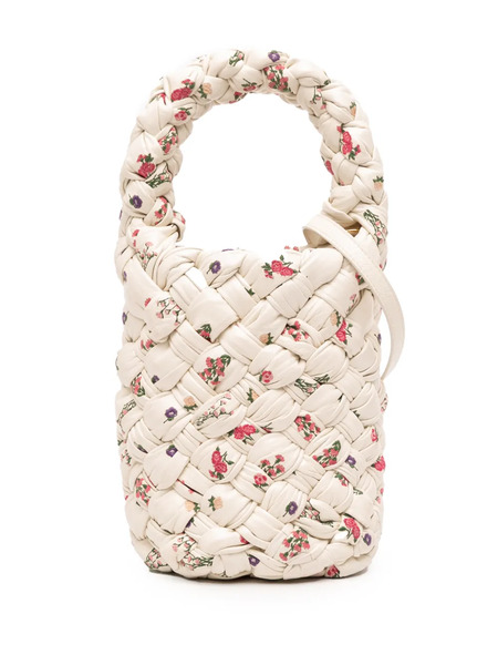  Bottega Veneta Pre-owned Bolso Bombonera Kalimero Pequeño De Piel Con Estampado Floral 2021-2025 - Blanco 