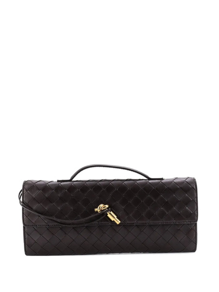  Bottega Veneta Pre-owned Bolso De Mano Andiamo Largo De Piel De Napa Con Diseño Intrecciato Y Asa En La Parte Superior - Marrón 