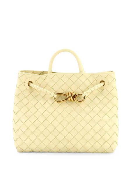  Bottega Veneta Pre-owned Bolso Satchel Andiamo East West Pequeño De Piel De Napa Con Diseño Intrecciato - Amarillo 
