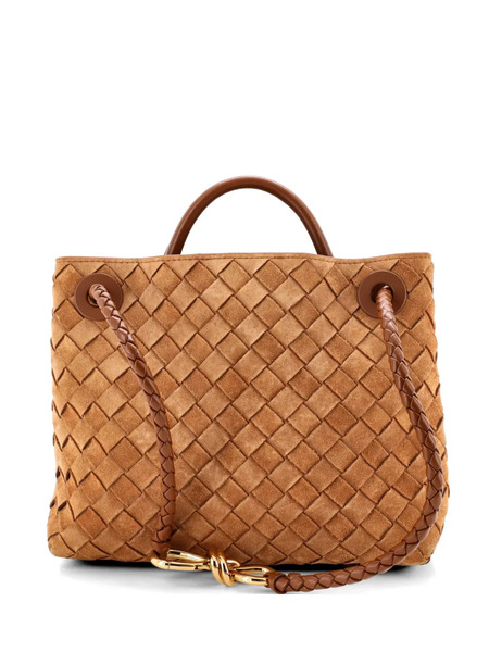  Bottega Veneta Pre-owned Bolso Satchel Andiamo Pequeño Con Diseño Intrecciato Y Asa Superior - Marrón 