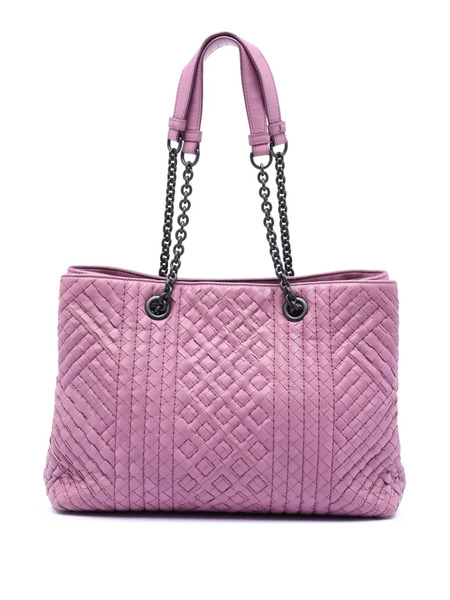  Bottega Veneta Pre-owned Bolso Shopper Intrecciato Double Chain Mediano De Piel De Napa 2012-2025 - Rosa 