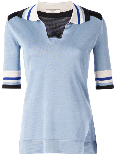 Bouchra Jarrar Polo Con Canesú De Contraste - Azul 