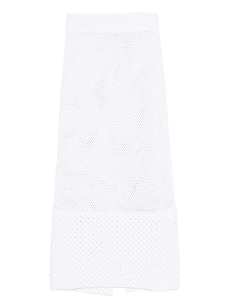  Brandon Maxwell Falda Con Ribete De Perlas - Blanco 