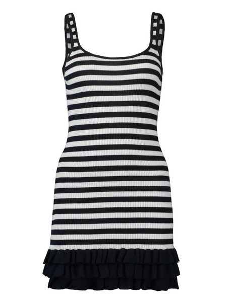 Brandon Maxwell The Sutter Striped Mini Dress - Navy/stripe 
