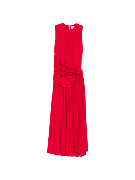  Brandon Maxwell Vestido Isadora Midi Drapeado - Rojo 