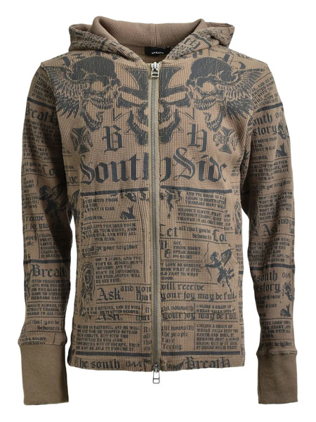  Breath Sudadera Con Capucha Y Calavera Estampada - Marrón 