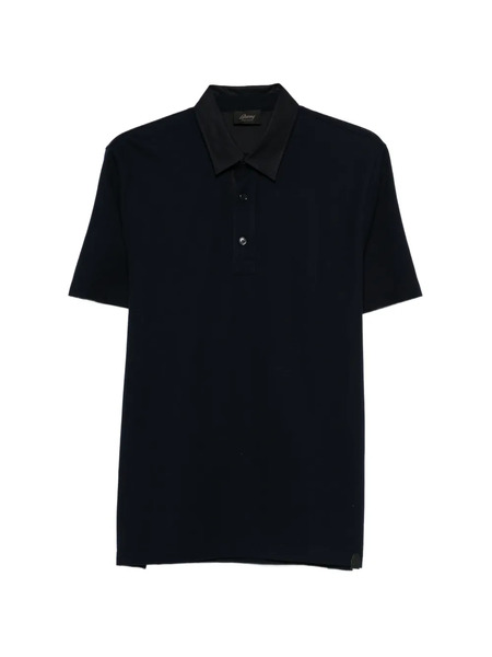  Brioni Polo Con Cuello En Contraste - Azul 