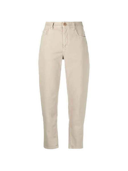  Brunello Cucinelli Buttoned Cropped Trousers - Neutro 