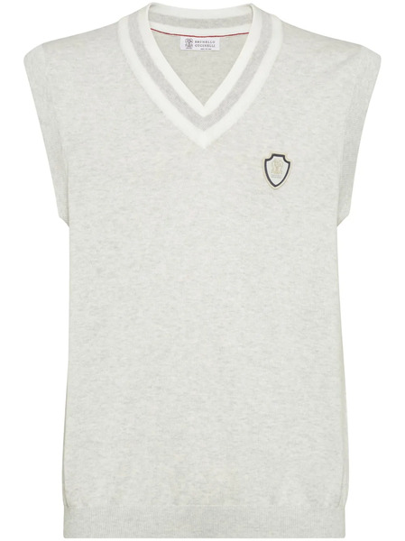  Brunello Cucinelli Camiseta De Tirantes Con Cuello Redondo - Gris 
