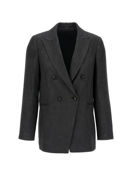  Brunello Cucinelli Double-breasted Blazer - Gris 