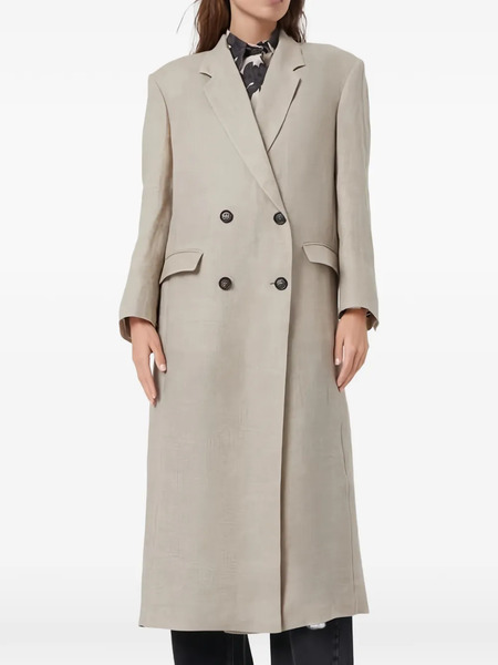  Brunello Cucinelli Double-breasted Linen Overcoat - Neutro 