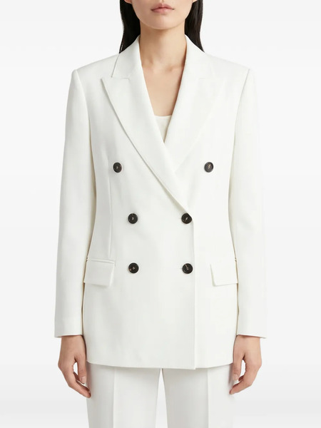  Brunello Cucinelli Double-breasted Peak-lapel Jacket - Blanco 