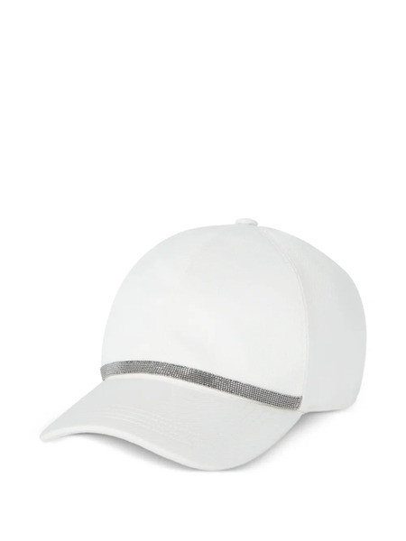  Brunello Cucinelli Gorra Con Aplique Monili - Blanco 