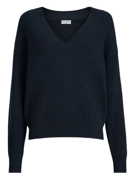  Brunello Cucinelli Jersey Con Cuello En V - Azul 