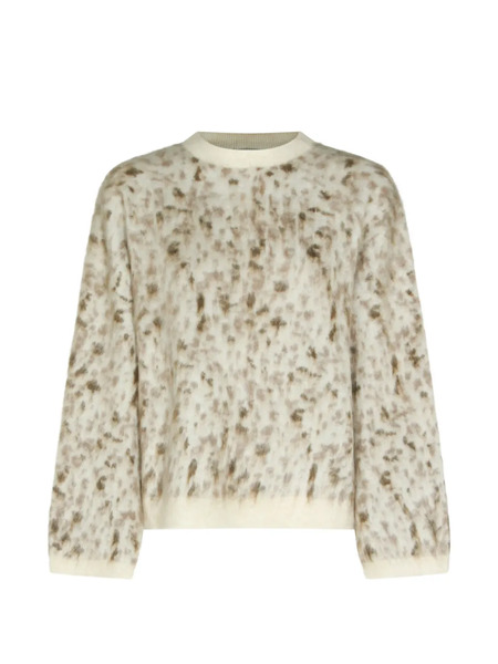  Brunello Cucinelli Jersey Con Estampado De Leopardo - Neutro 