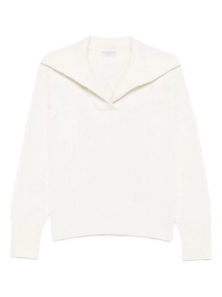  Brunello Cucinelli Jersey De Canalé - Blanco 