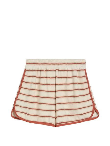  Brunello Cucinelli Kids Pantalones Cortos De Deporte De Seda Y Algodón Con Rayas Brillantes - Neutro 