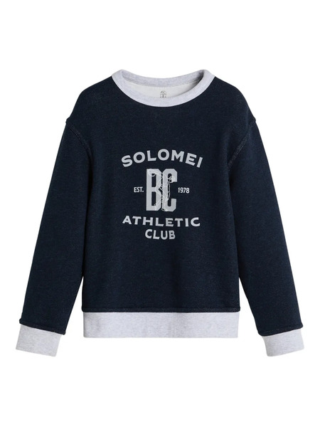  Brunello Cucinelli Kids Sudadera Estampada - Azul 