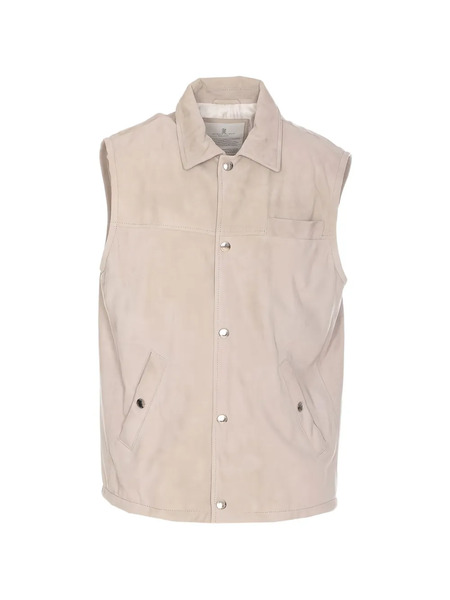  Brunello Cucinelli Leather Sleeveless Jacket - Neutro 