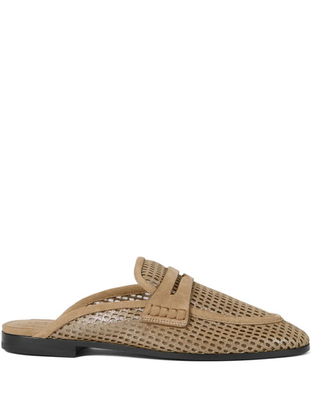  Brunello Cucinelli Mules De Piel Con Red - Neutro 