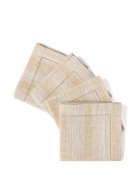  Brunello Cucinelli Pack De Cuatro Servilletas De Lino A Rayas - Neutro 