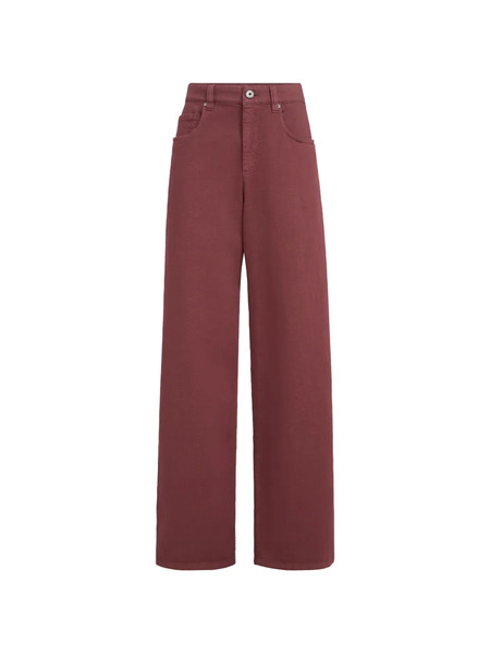  Brunello Cucinelli Pantalones Vaqueros Con Monili - Rojo 