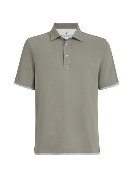  Brunello Cucinelli Polo Con Efecto Capa - Verde 