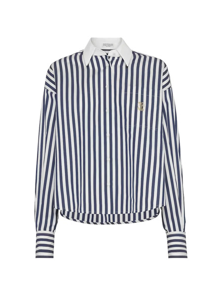  Brunello Cucinelli Striped Shirt - Azul 