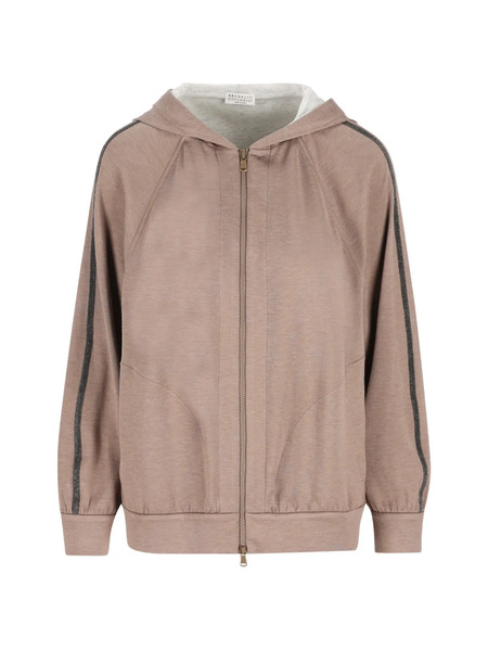  Brunello Cucinelli Sudadera A Rayas Con Capucha - Neutro 