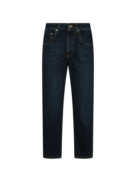  Brunello Cucinelli Vaqueros Con Detalle De Cadena - Azul 
