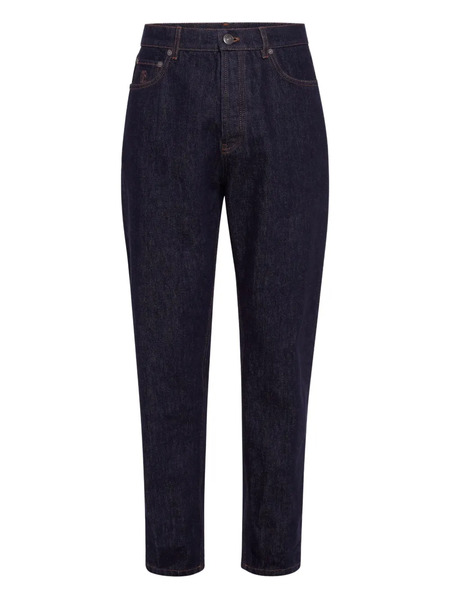  Brunello Cucinelli Vaqueros Con Logo Bordado - Azul 