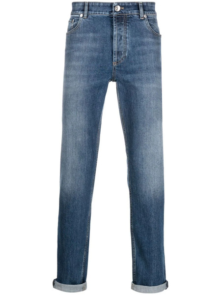  Brunello Cucinelli Vaqueros De Talle Medio - Azul 