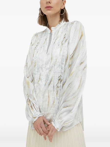 Bruuns Bazaar Blusa Plisada - Blanco 