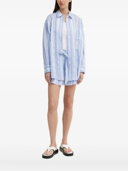  Bruuns Bazaar Camisa Con Bolsillo A Rayas - Azul 