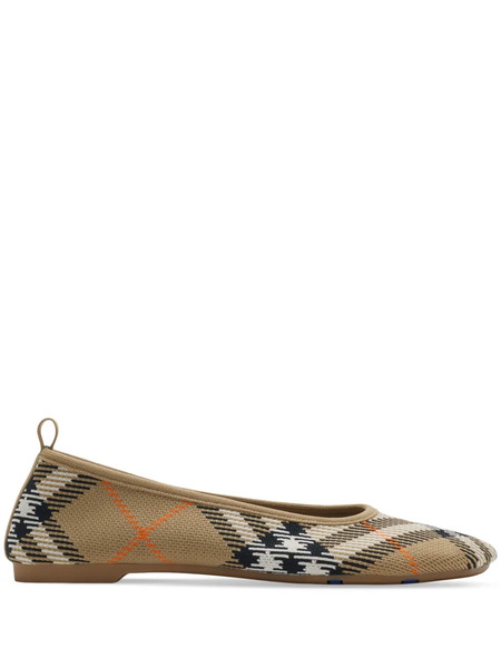  Burberry Bailarinas Check Knit - Neutro 