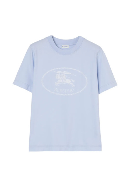  Burberry Camiseta De Algodón Con Sello Knight - Azul 