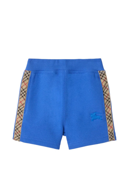  Burberry Kids Bermudas De Algodón Con Ribete A Cuadros - Azul 