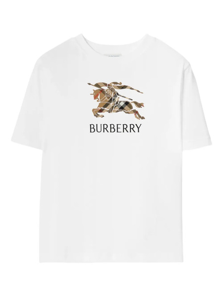  Burberry Kids Camiseta Ekd A Cuadros - Blanco 