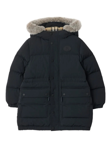  Burberry Kids Chaqueta De Pelo Artificial Con Capucha Removible - Negro 