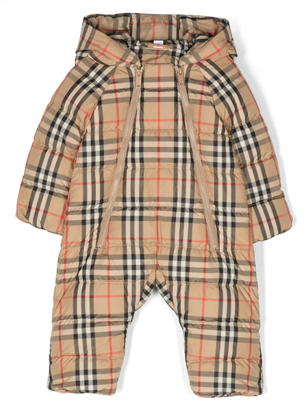  Burberry Kids Pelele A Cuadros Con Capucha - Neutro 