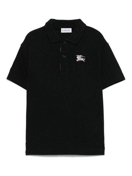  Burberry Kids Polo Con Bordado Equestrian Knight - Negro 